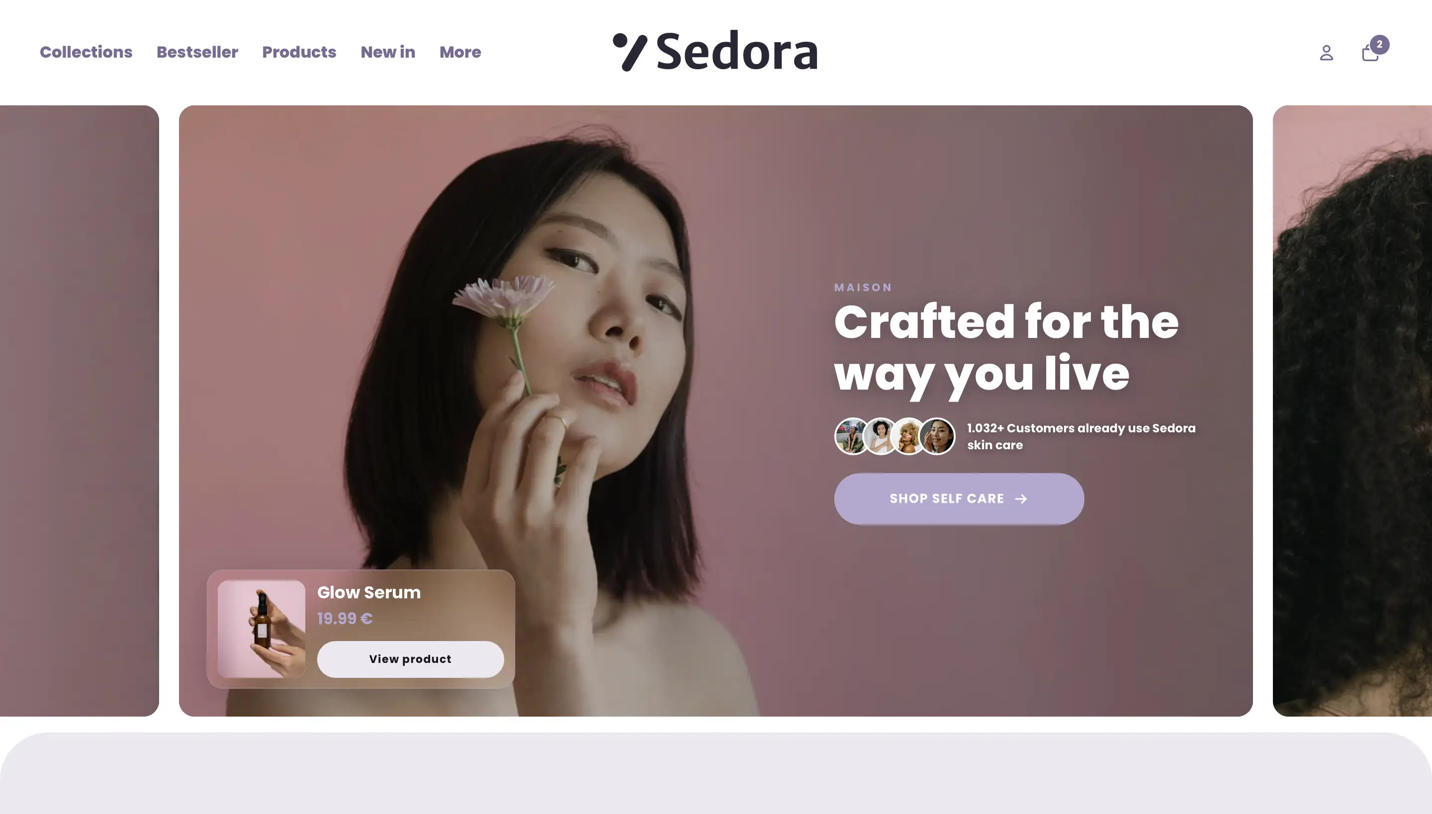 Sedora – Shopify Theme Desktop View