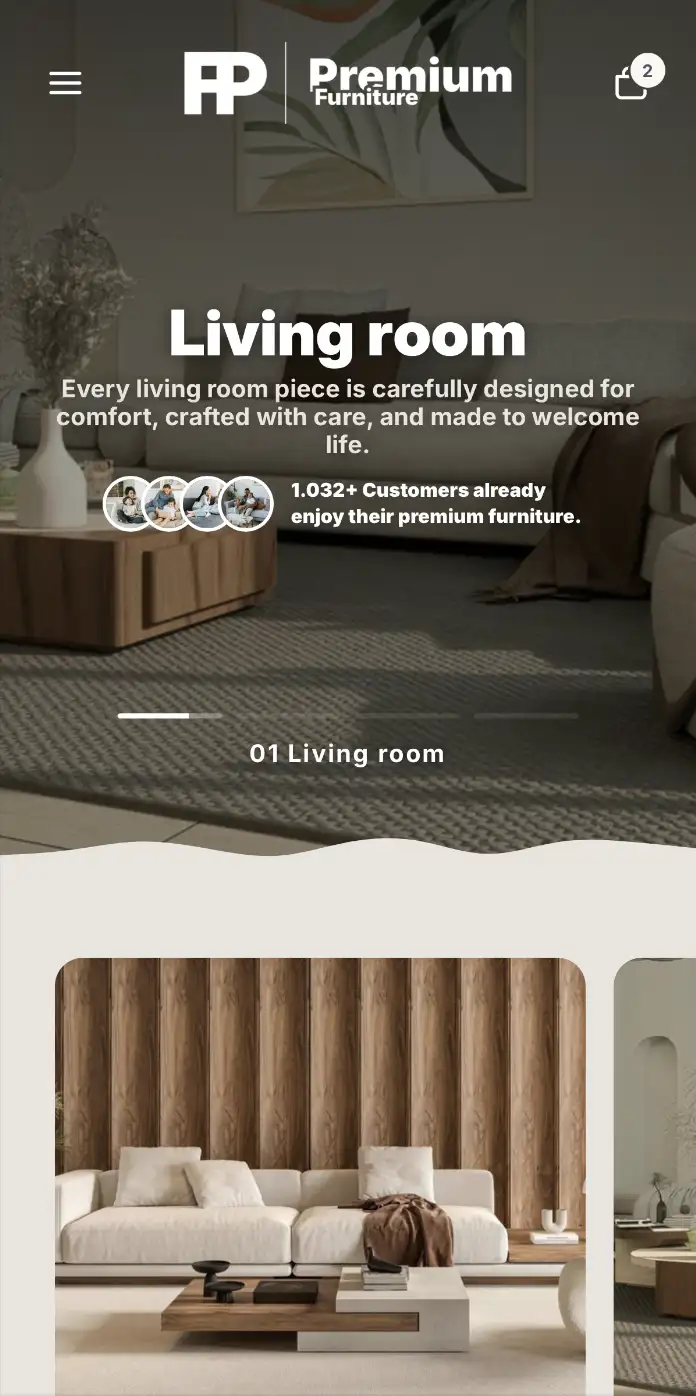 PF Furniture – Shopify Theme Mobile View